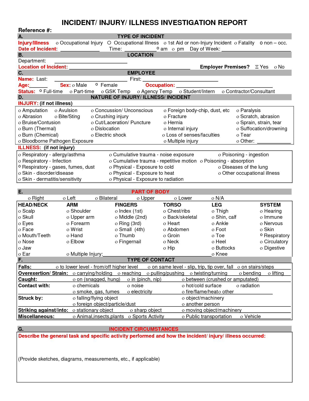Police Report Template Templates In Word Pdf E2 80 93 Sample For Ohs Incident Report Template Free