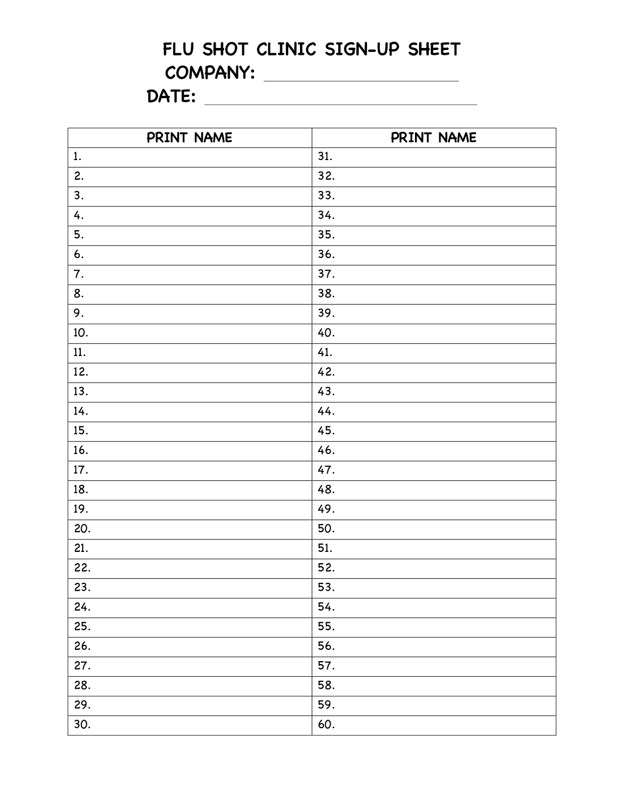Potluck Sign Up Sheet Word Pertaining To Free Sign Up Sheet Template Word