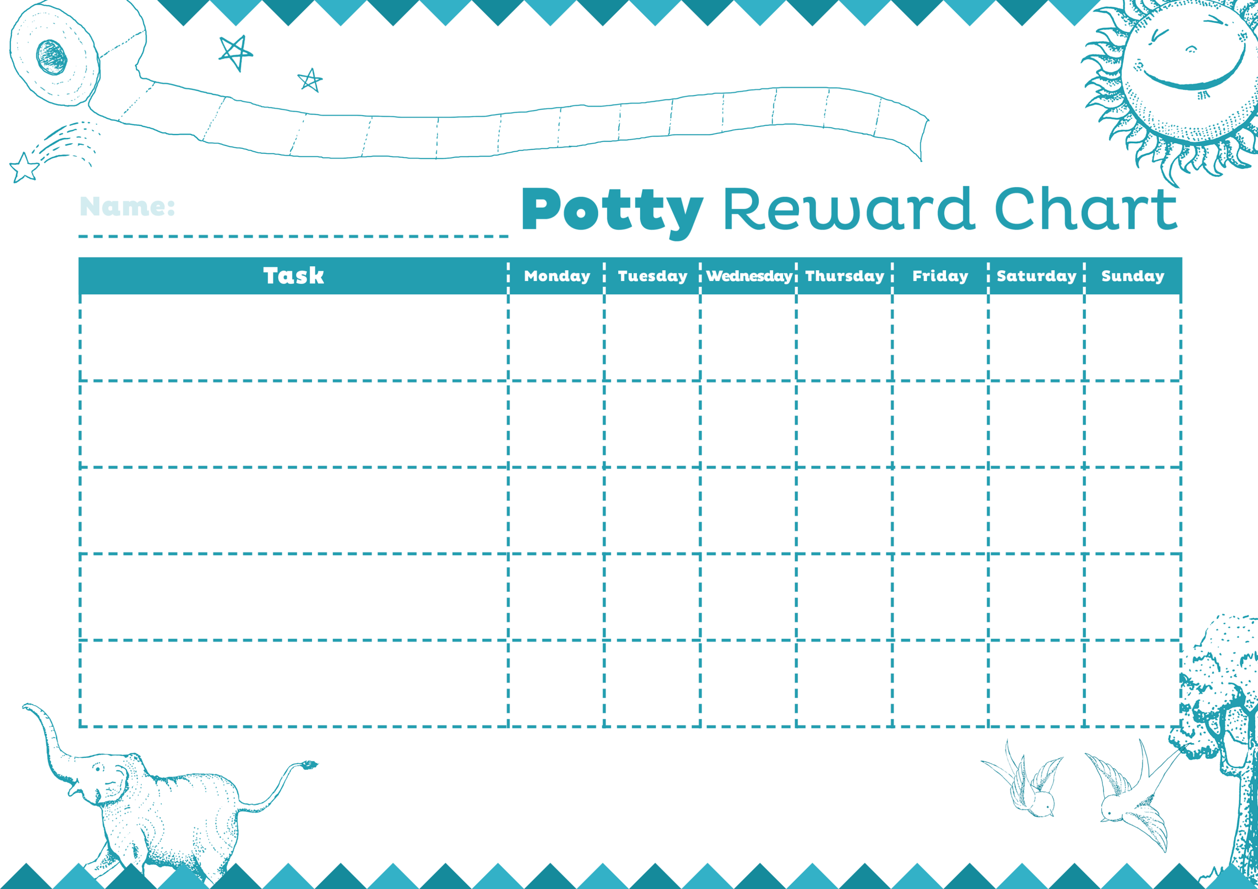 Potty Reward Charts Template | Activity Shelter For Blank Reward Chart Template