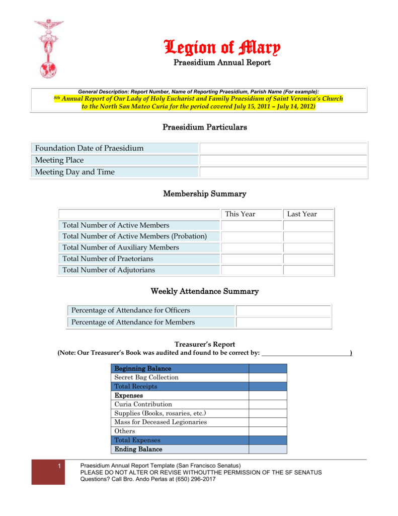 Praesidium Annual Report Form 2013 Throughout Llc Annual Report Template