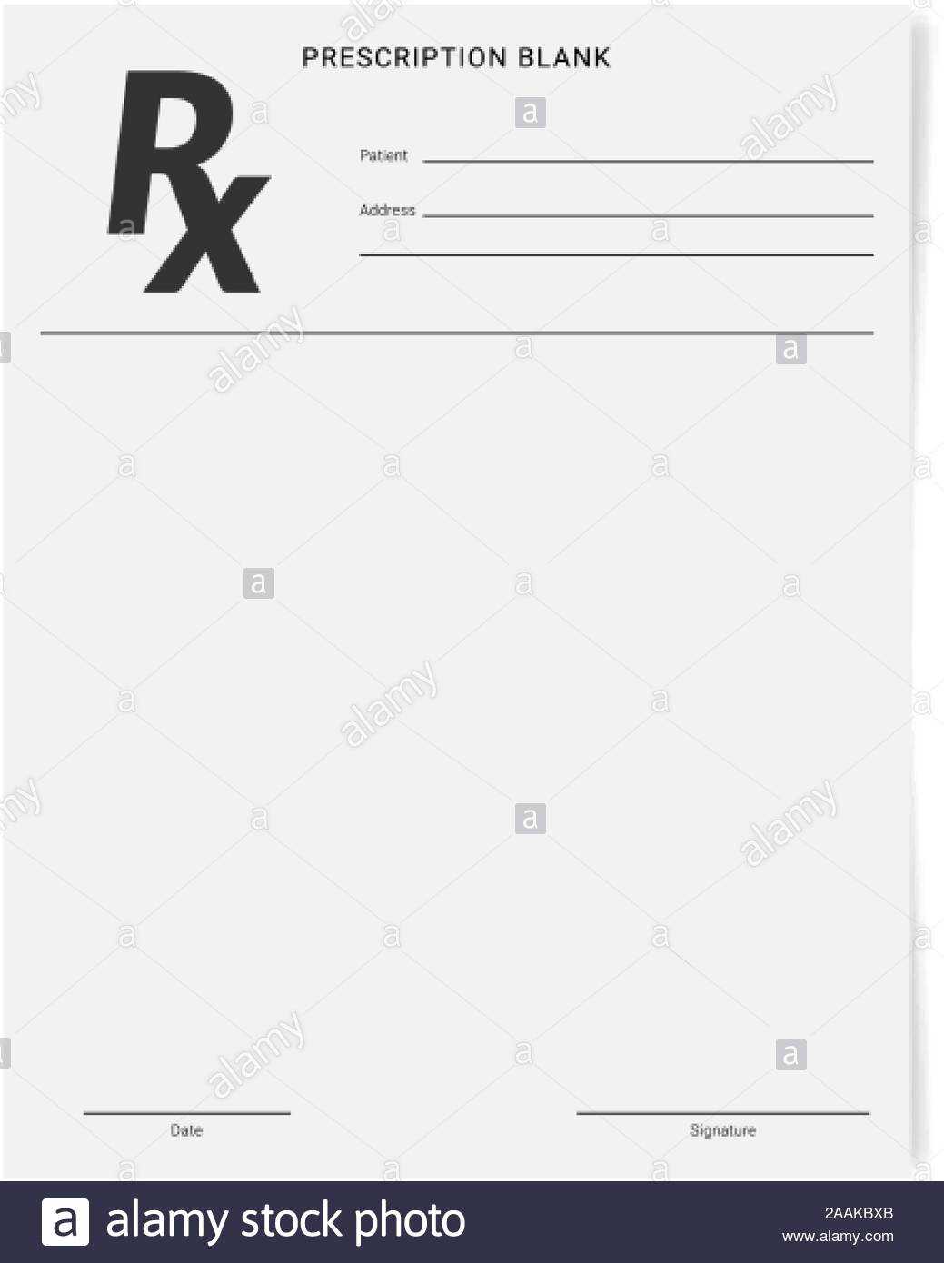 Prescription Pad Black And White Stock Photos & Images – Alamy Within Blank Prescription Pad Template