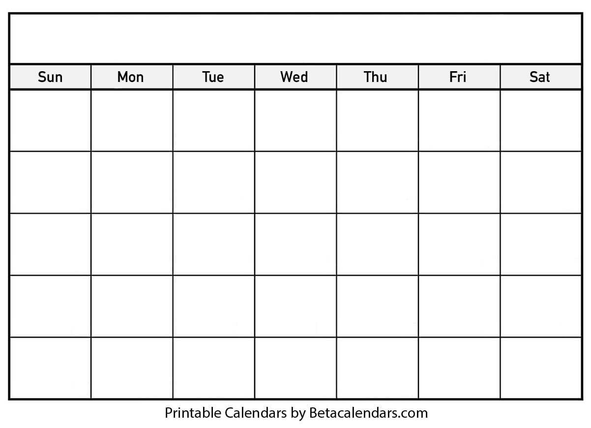 Printable Blank Calendar - Horizonconsulting.co Pertaining To Blank Calender Template
