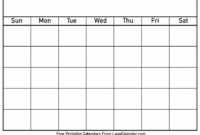 Printable Calendar Templates Full Page - Calendar throughout Full Page Blank Calendar Template