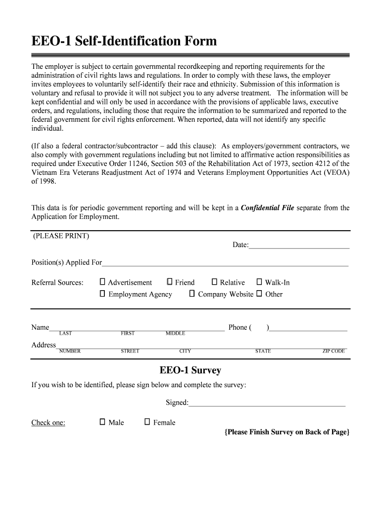Printable Eeo 1 Form – Fill Online, Printable, Fillable Within Eeo 1 Report Template