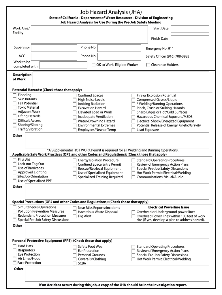 Printable Job Safety Analysis Forms - Fill Online, Printable Throughout Safety Analysis Report Template