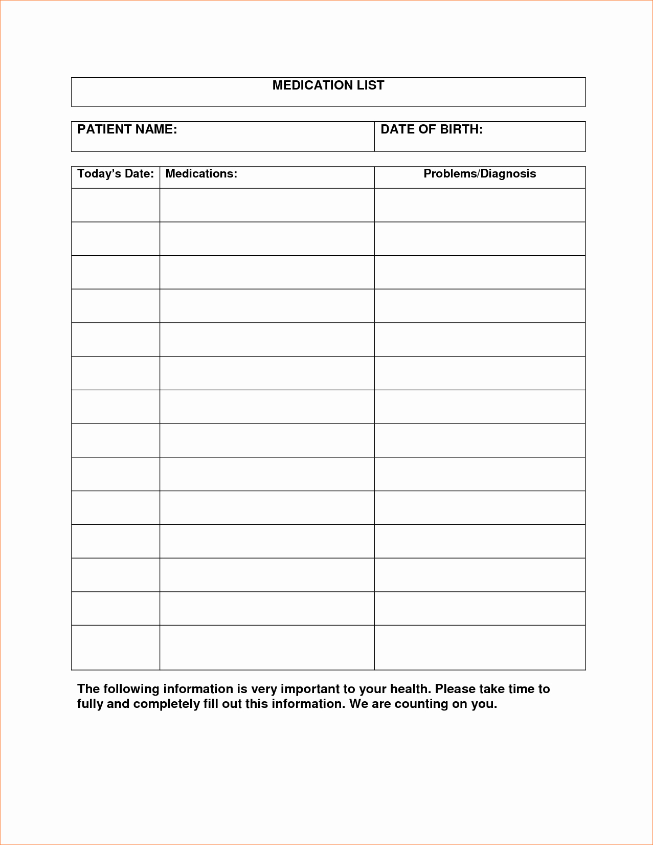 Printable Medication List – Mahre.horizonconsulting.co With Blank Medication List Templates