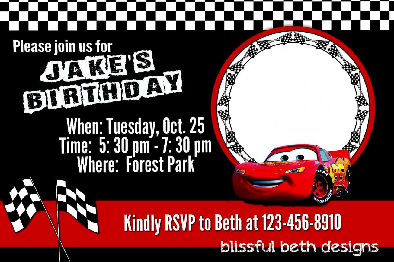 Printable Race Car Birthday Invitation Template Free With Regard To Cars Birthday Banner Template