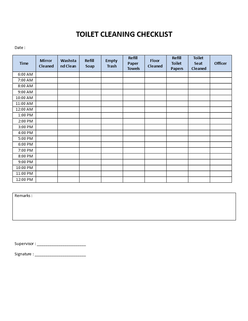 Public Restroom Cleaning Checklist | Templates At Within Blank Cleaning Schedule Template