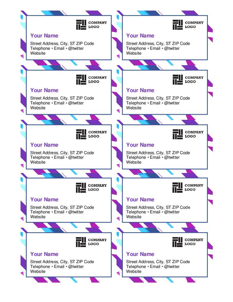 Purple Graphic Business Cards For Plain Business Card Template Microsoft Word