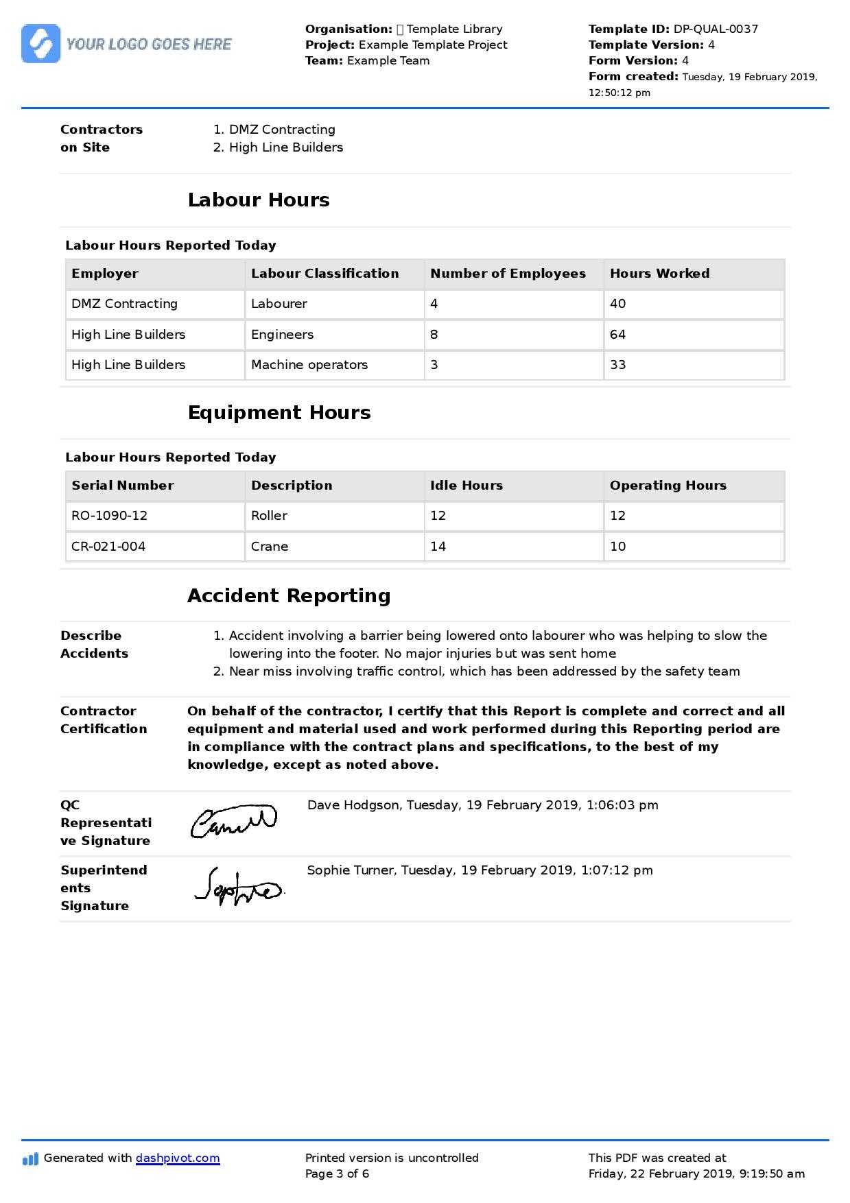 Qc Report Template – Horizonconsulting.co Within Pest Control Report Template