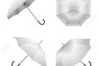 Realistic Detailed 3D White Blank Umbrella Template Mockup Set.. for Blank Umbrella Template