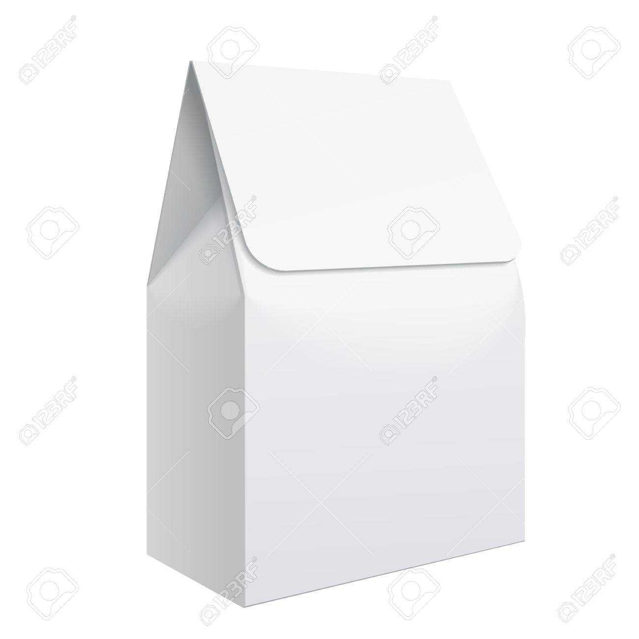 Realistic White Blank Template Packaging For Food. Food Packing.. Within Blank Packaging Templates