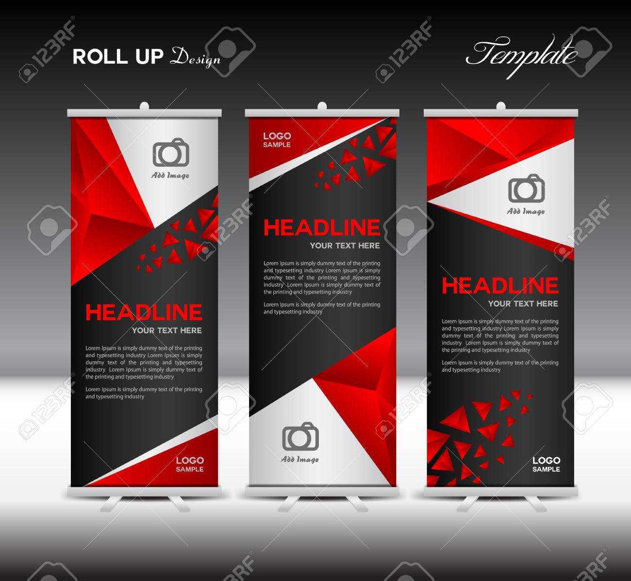 Red Roll Up Banner Template Vector Illustration,banner Design,.. Regarding Pop Up Banner Design Template