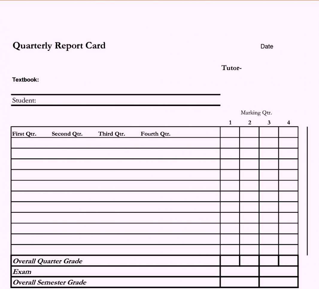Report Card Template Editable Kindergarten Blank Homeschool Regarding Homeschool Report Card Template
