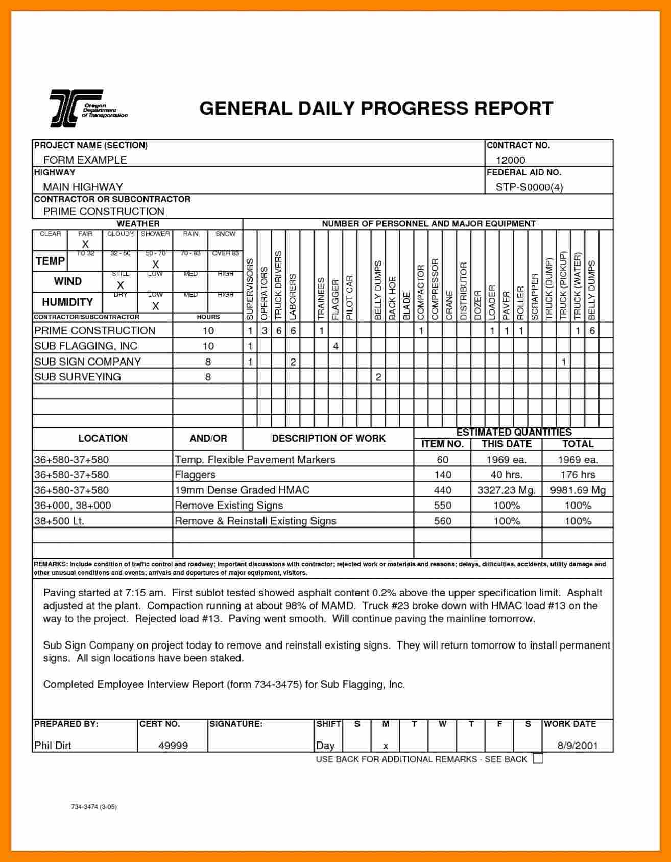 Report Examples G Construction Progress Sample Monthly Pdf Within Site Progress Report Template