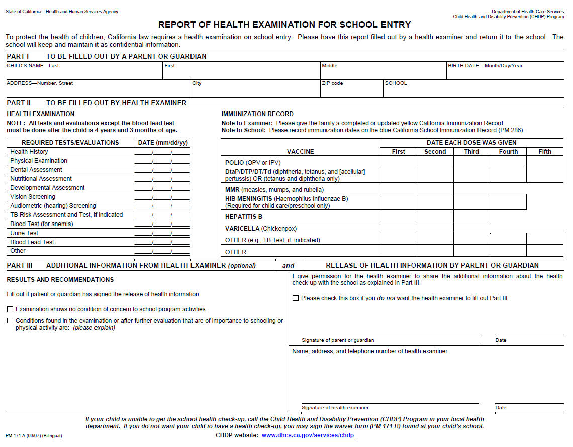 Report Of Health Examination For School Entry | Templates At Pertaining To Health Check Report Template