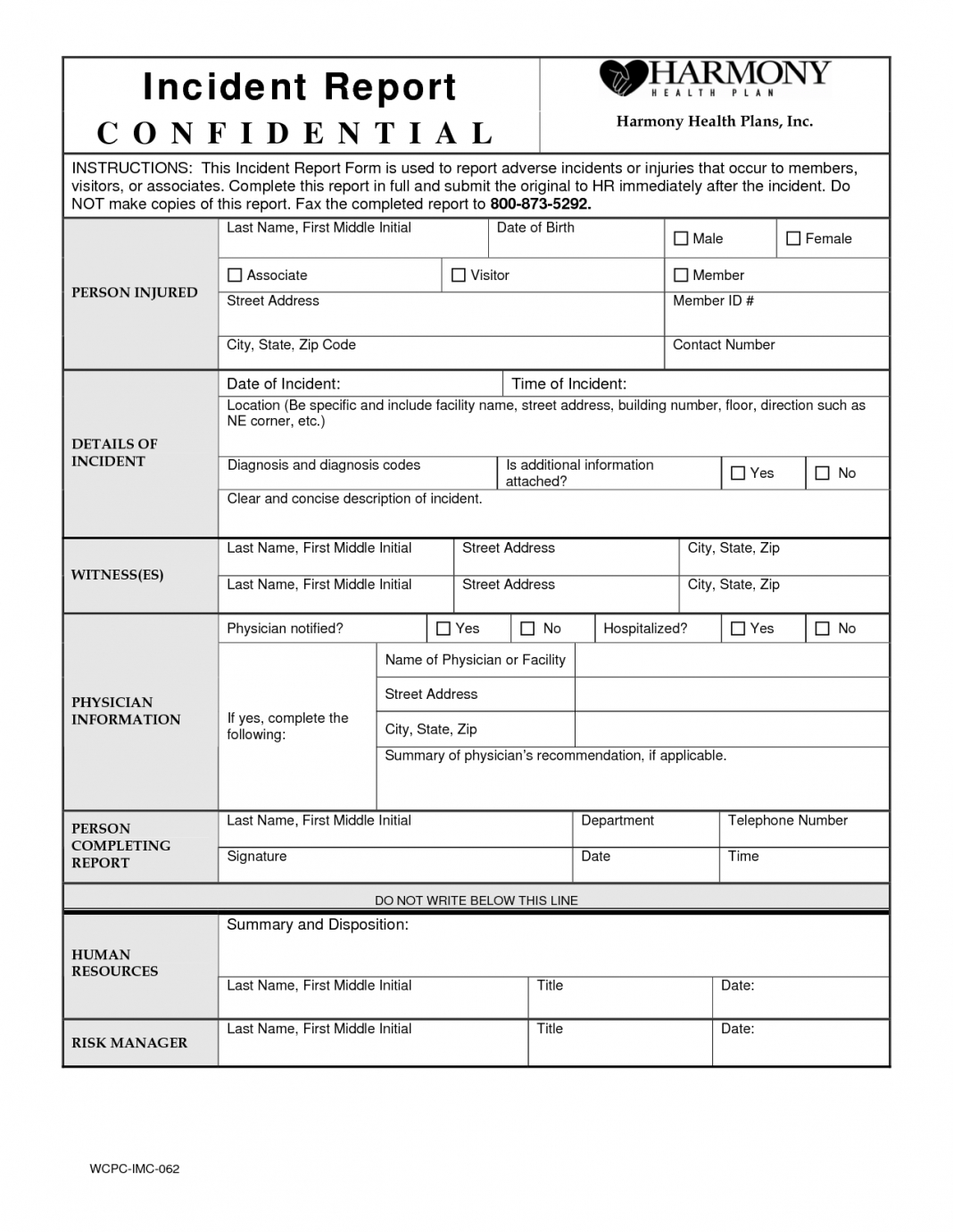 Risk Management Report Template Examples Iso 14971 Medical In Ohs Incident Report Template Free