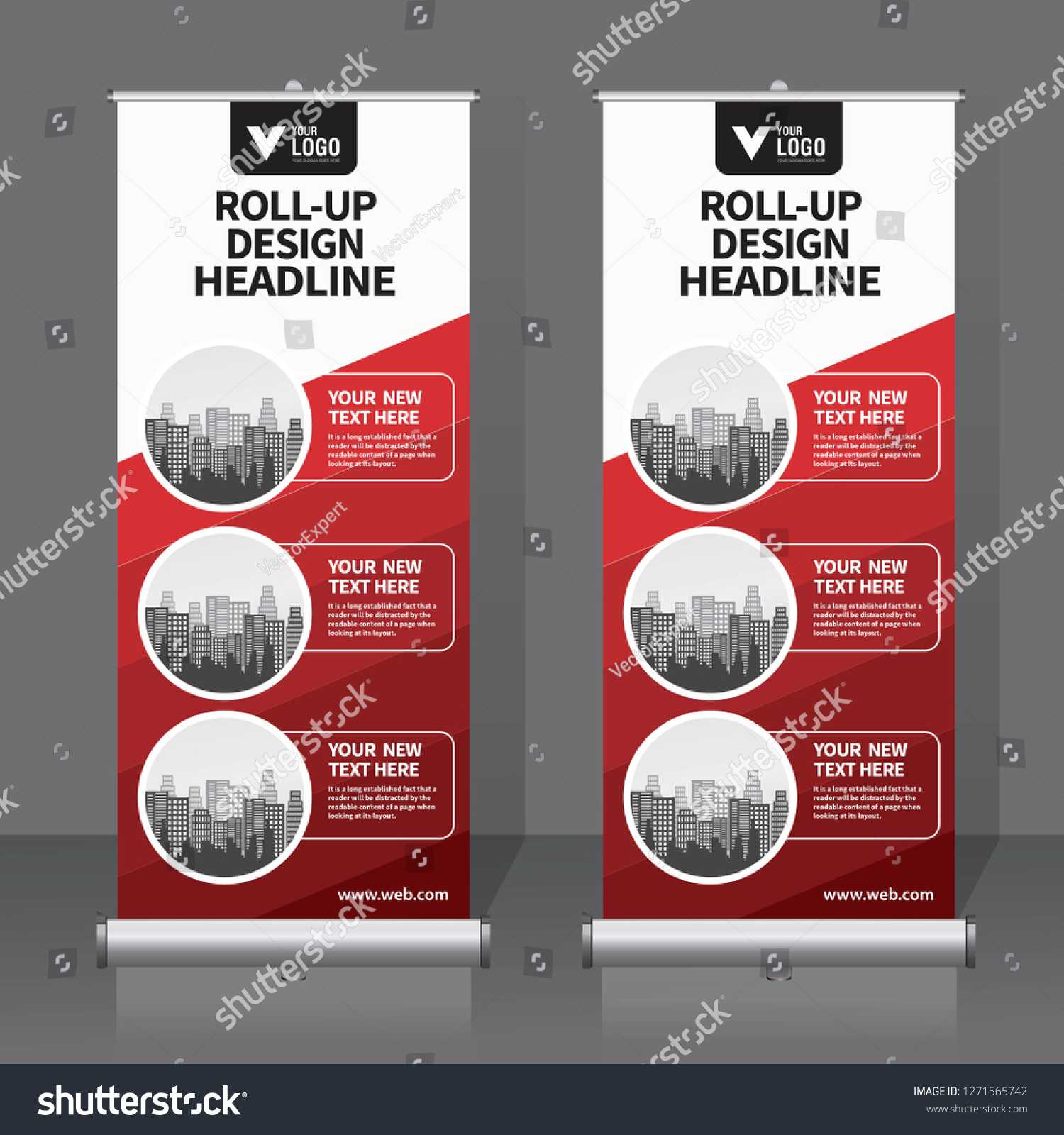 Roll Banner Design Template Vertical Abstract Stock Vector With Regard To Retractable Banner Design Templates
