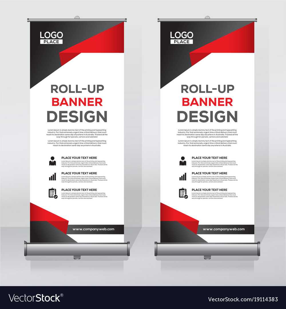 Roll Up Banner Design Print Template With Pop Up Banner Design Template