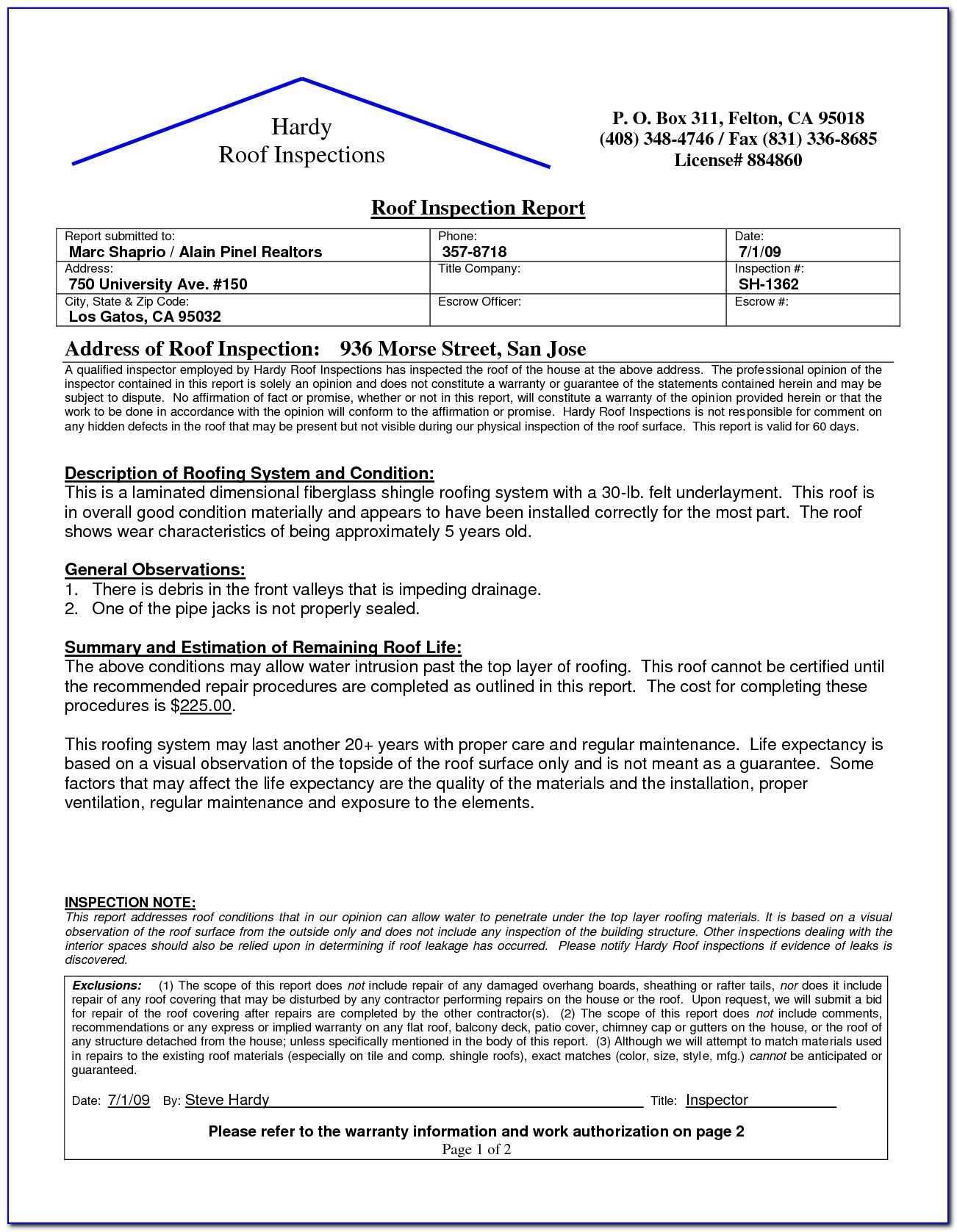 Roof Inspection Form Template – Form : Resume Examples In Roof Inspection Report Template
