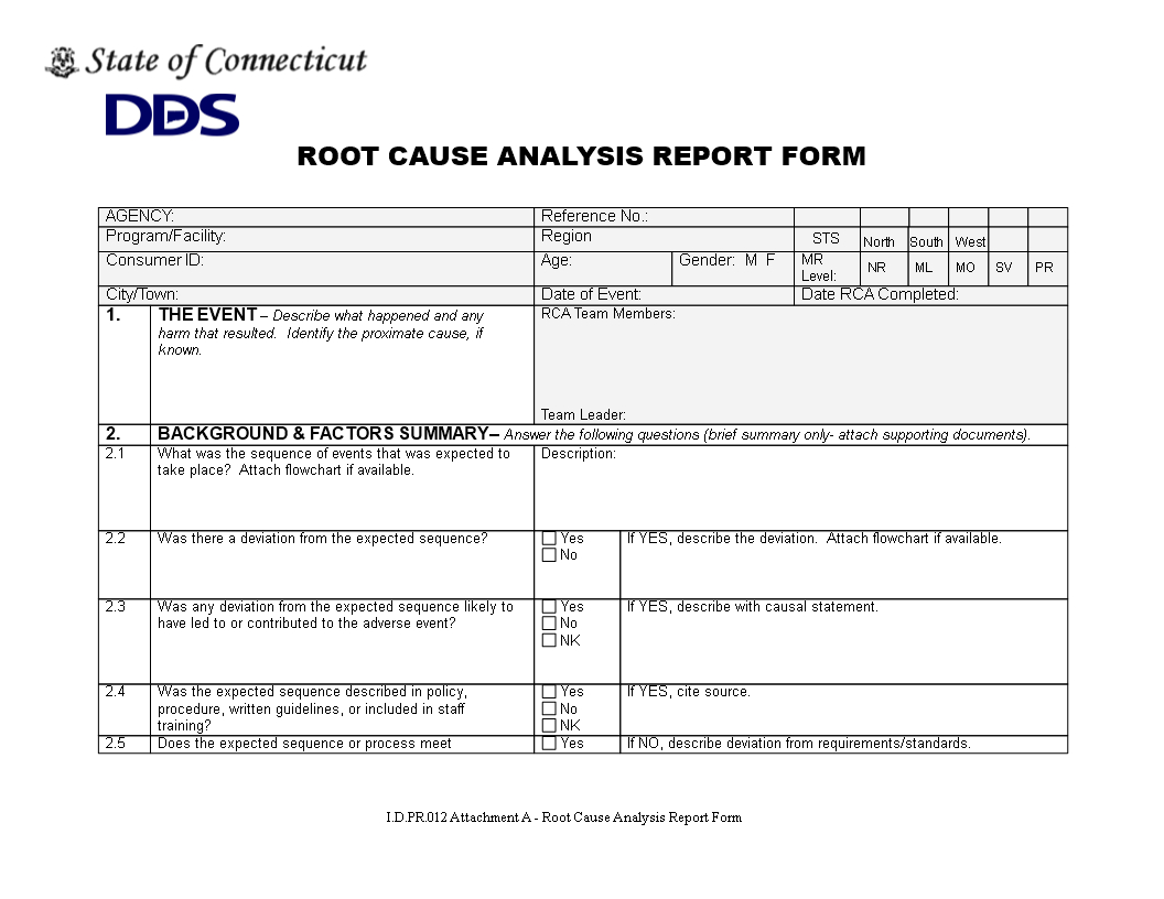 Root Cause Report Form | Templates At Allbusinesstemplates For Root Cause Report Template