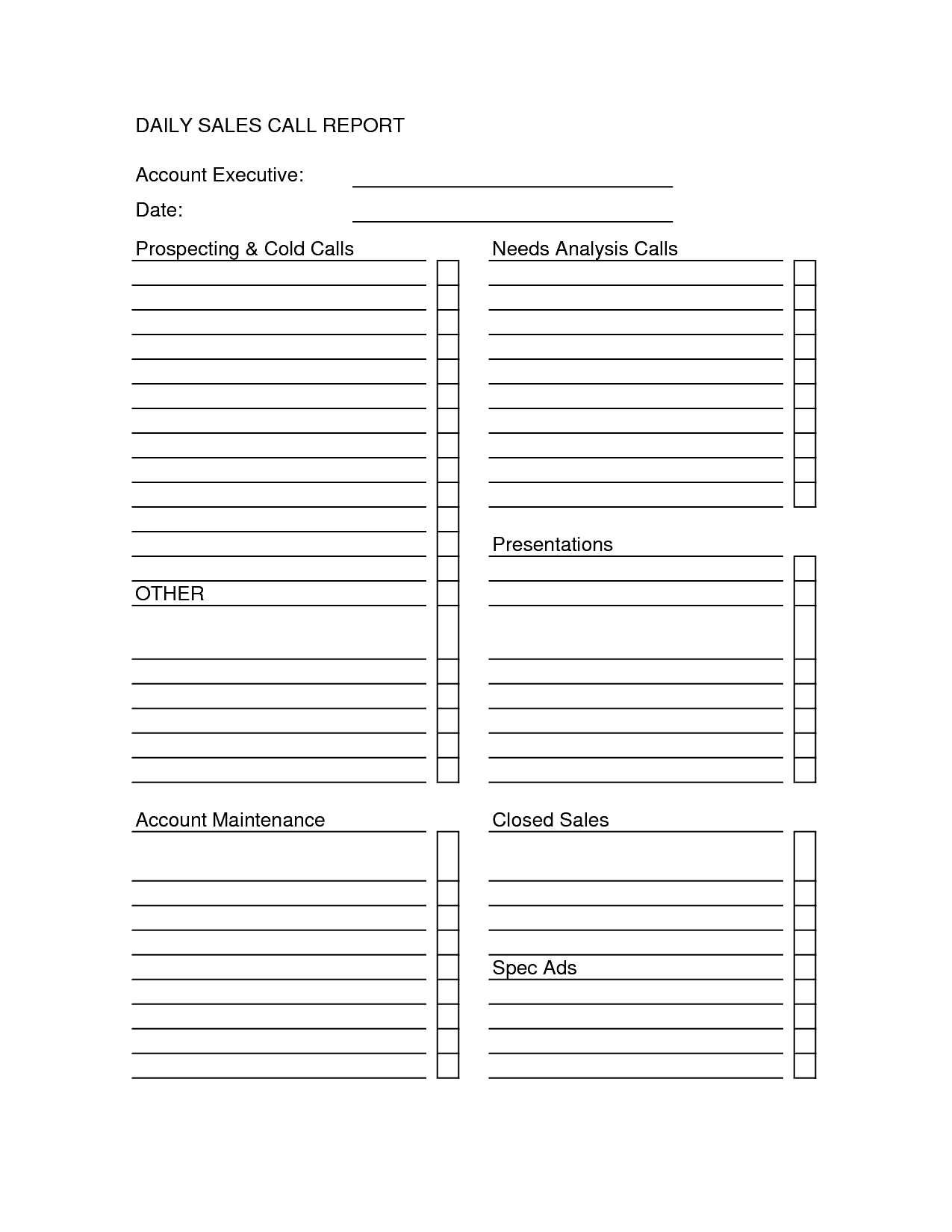 Sales Call Report Templates - Word Excel Fomats In Sales Call Reports Templates Free