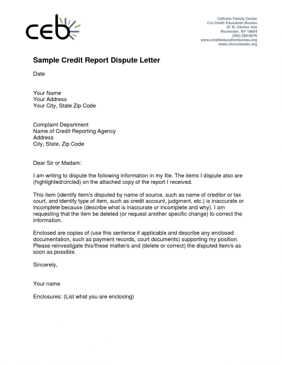 Sample Letter To Get Hard Inquiries Removed From Credit Pertaining To Credit Report Dispute Letter Template