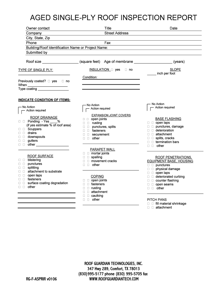 Sample Roof Insection Report – Fill Online, Printable Pertaining To Roof Inspection Report Template