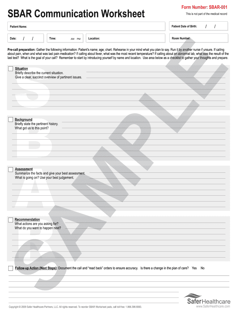 Sbar Template – Fill Online, Printable, Fillable, Blank In Sbar Template Word