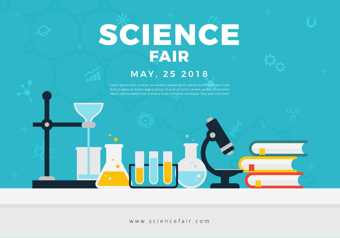 Science Fair Poster Banner - Download Free Vectors, Clipart Intended For Science Fair Banner Template