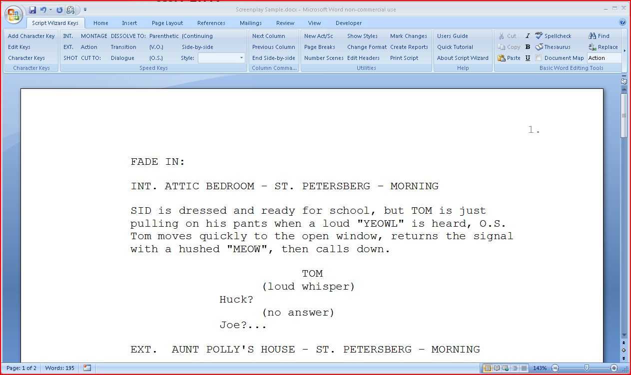 Script Format Word – Horizonconsulting.co Regarding Microsoft Word Screenplay Template