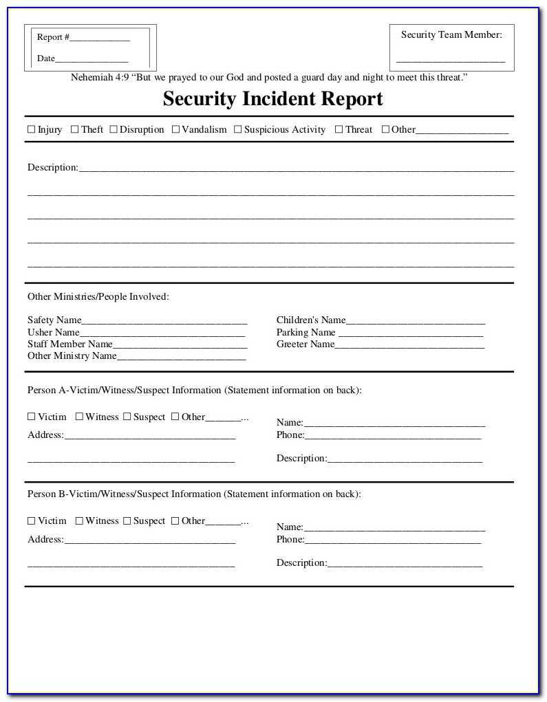 Security Incident Report Form Template - Form : Resume For Incident Report Form Template Word