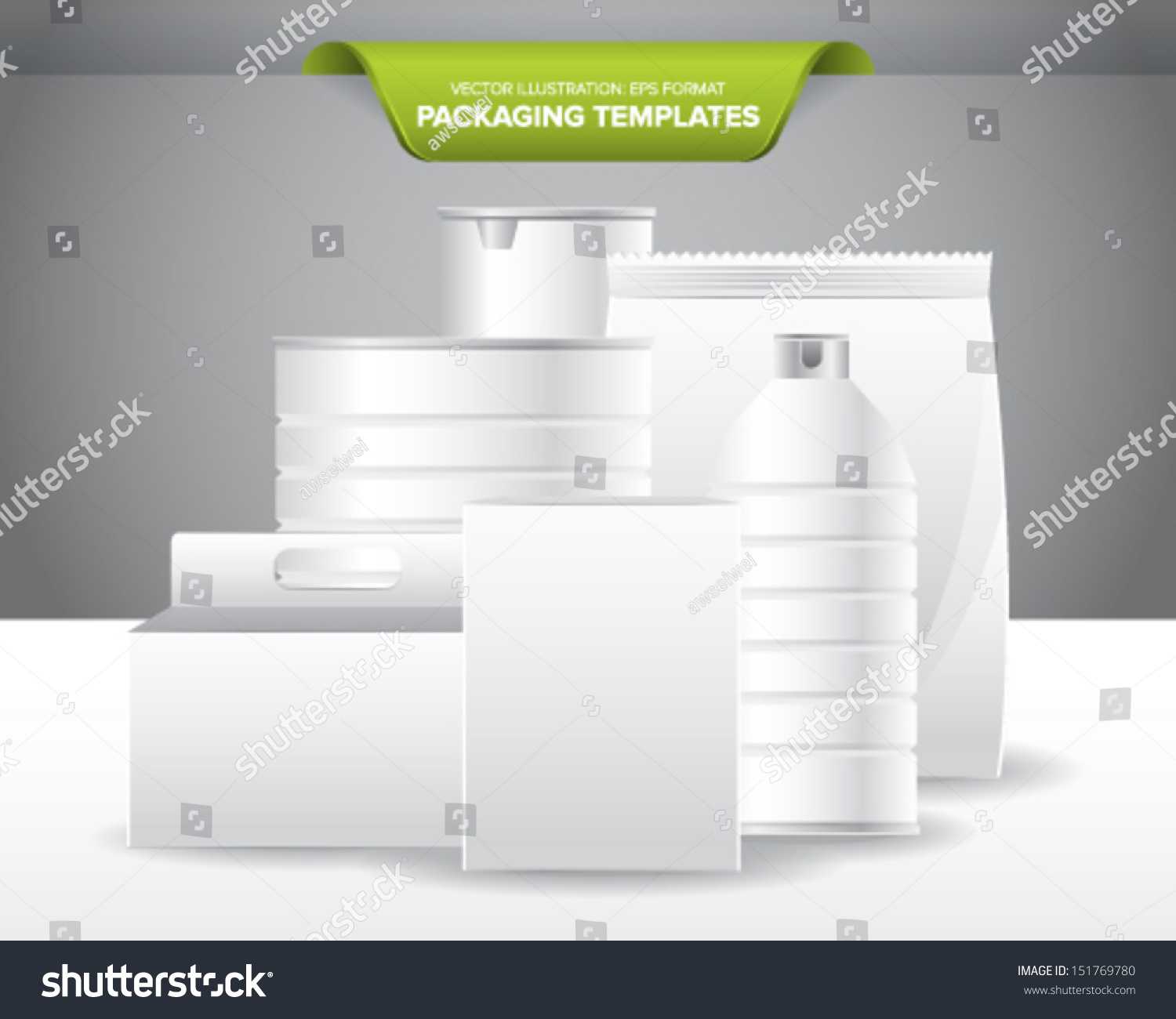 Set Empty Blank Packaging Templates Food Stock Image Inside Blank Packaging Templates