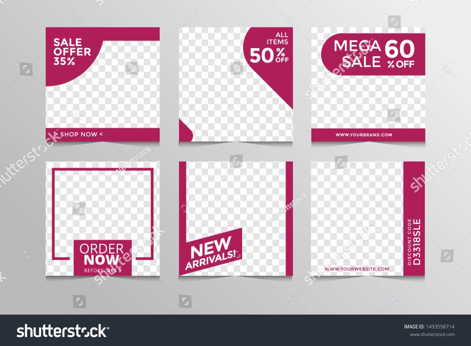 Set Modern Square Editable Banner Templatesuitable Stock With College Banner Template