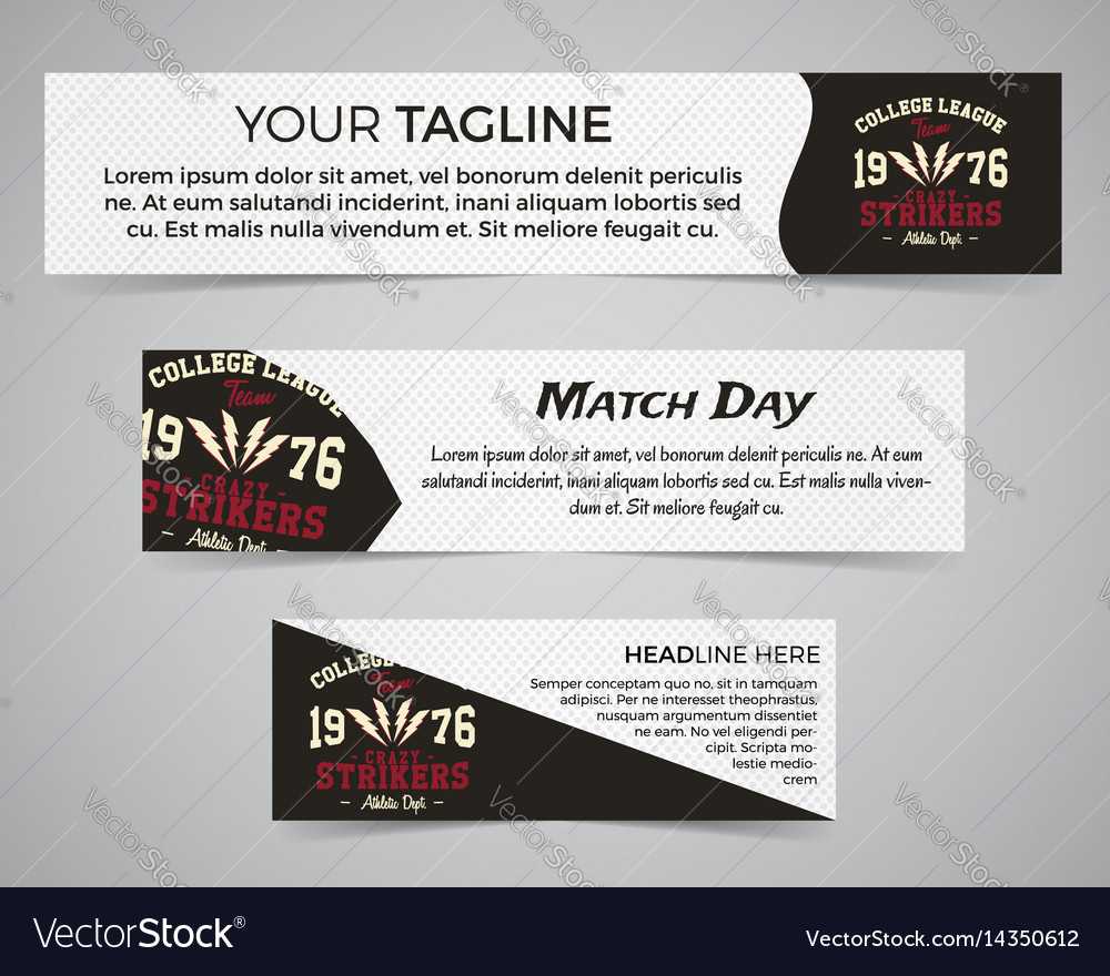 Set Of American Football Banner Template With Intended For College Banner Template