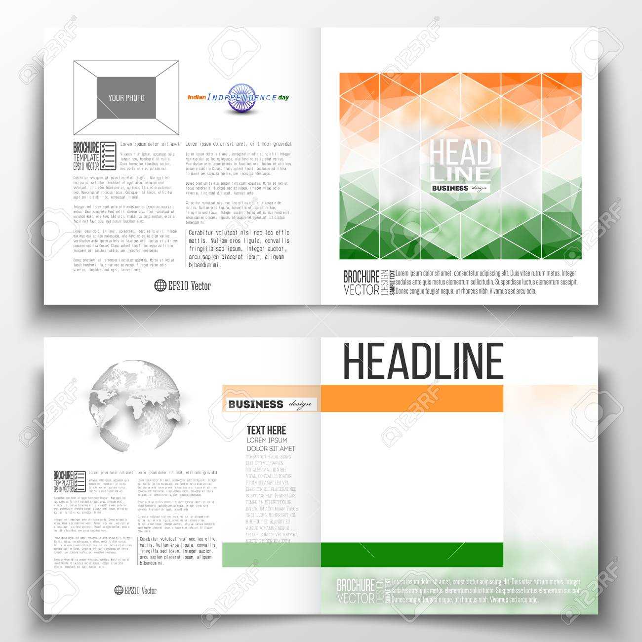 Set Of Annual Report Business Templates For Brochure, Magazine,.. With Regard To Ind Annual Report Template