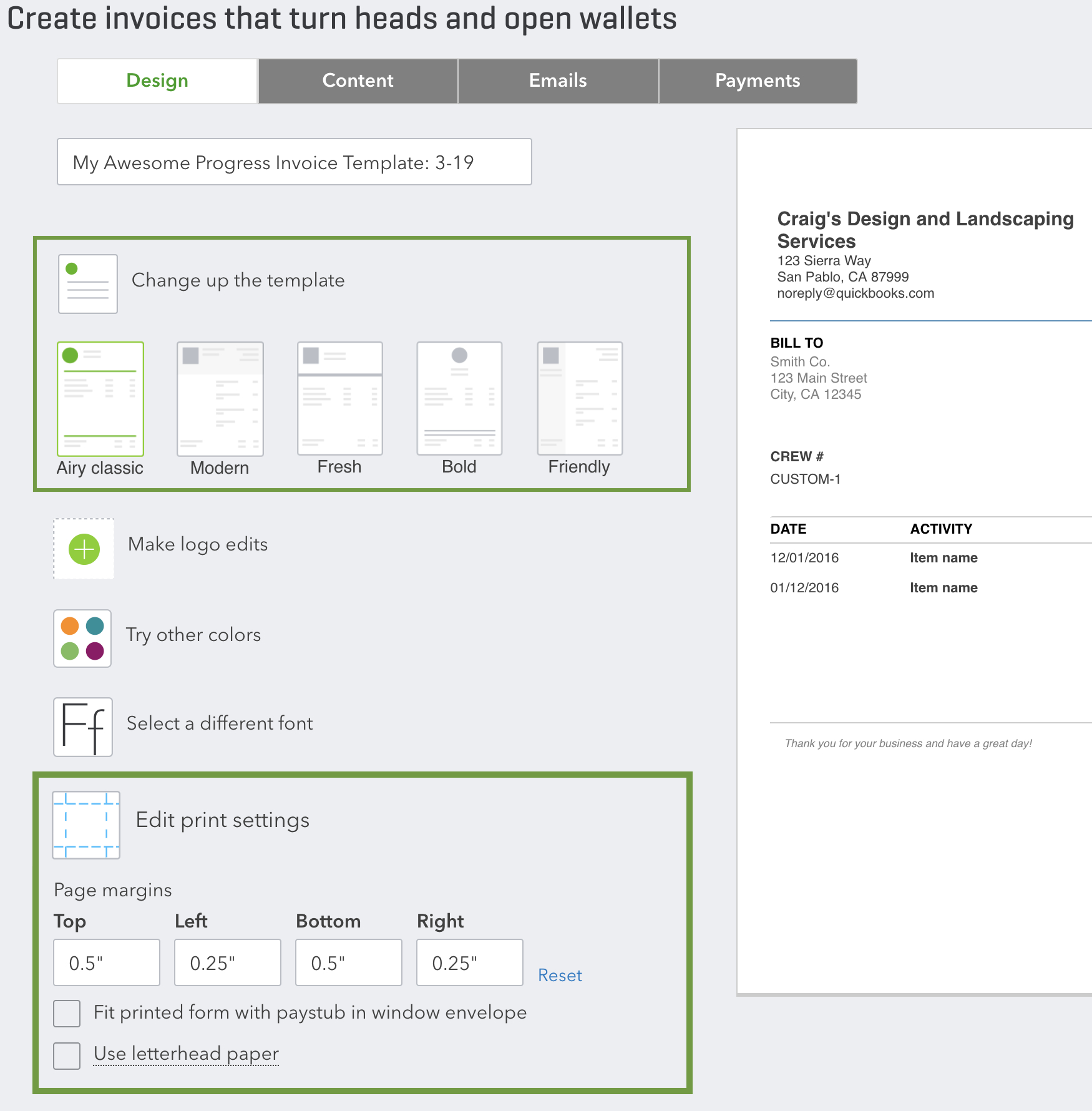 Set Up And Send Progress Invoices In Quickbooks On Pertaining To Quick Book Reports Templates