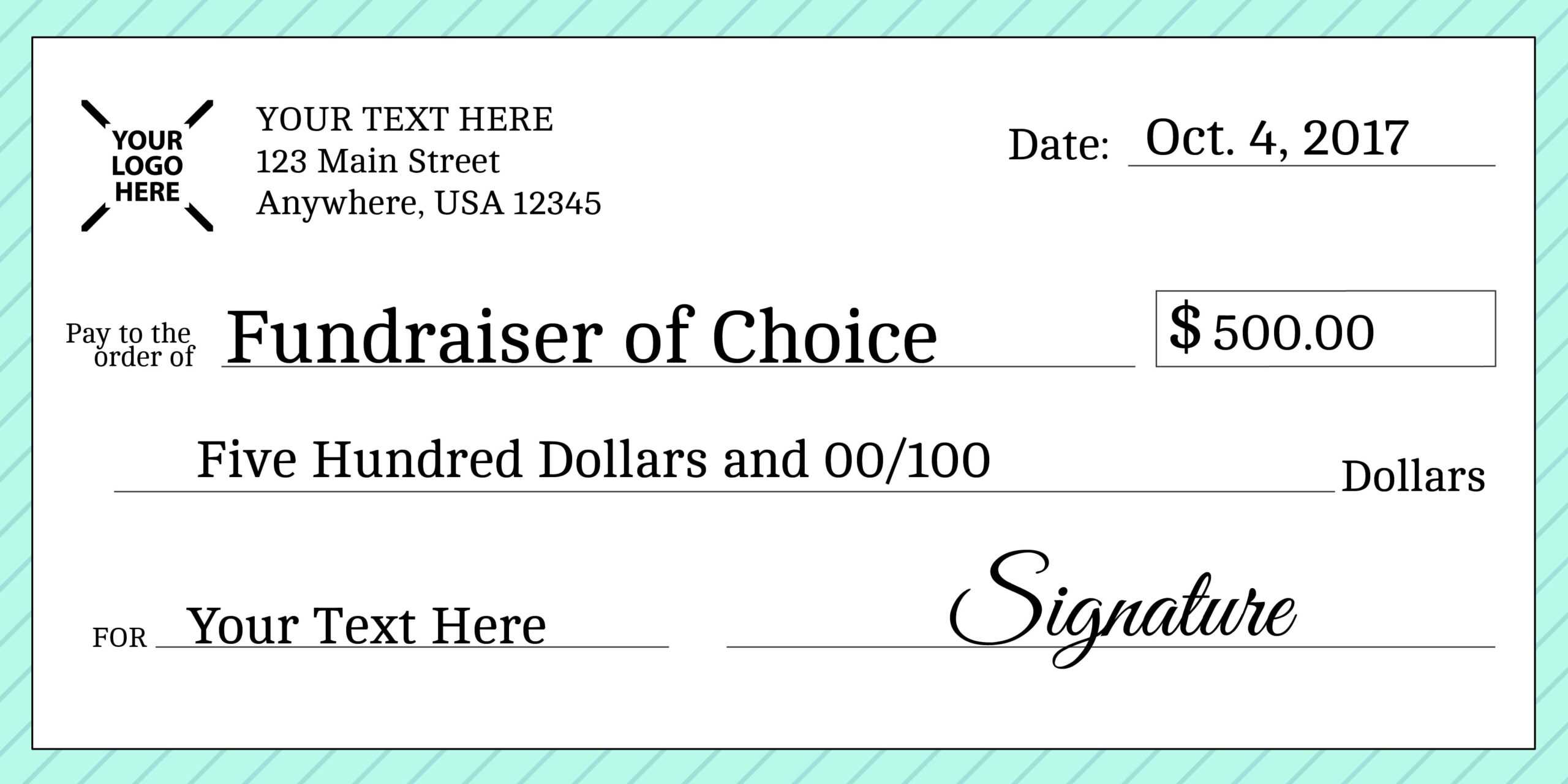 Signage 101 - Giant Check Uses And Templates | Signs Blog With Regard To Customizable Blank Check Template