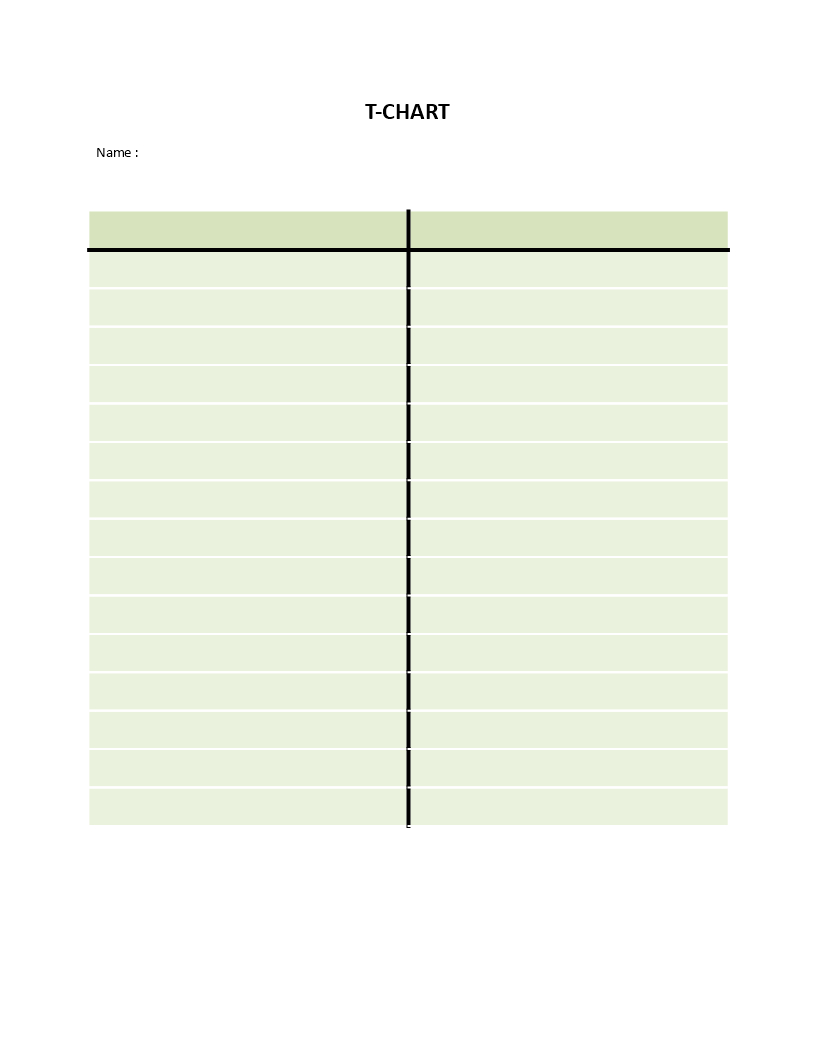 Simple T Chart Model Word | Templates At With Regard To T Chart Template For Word
