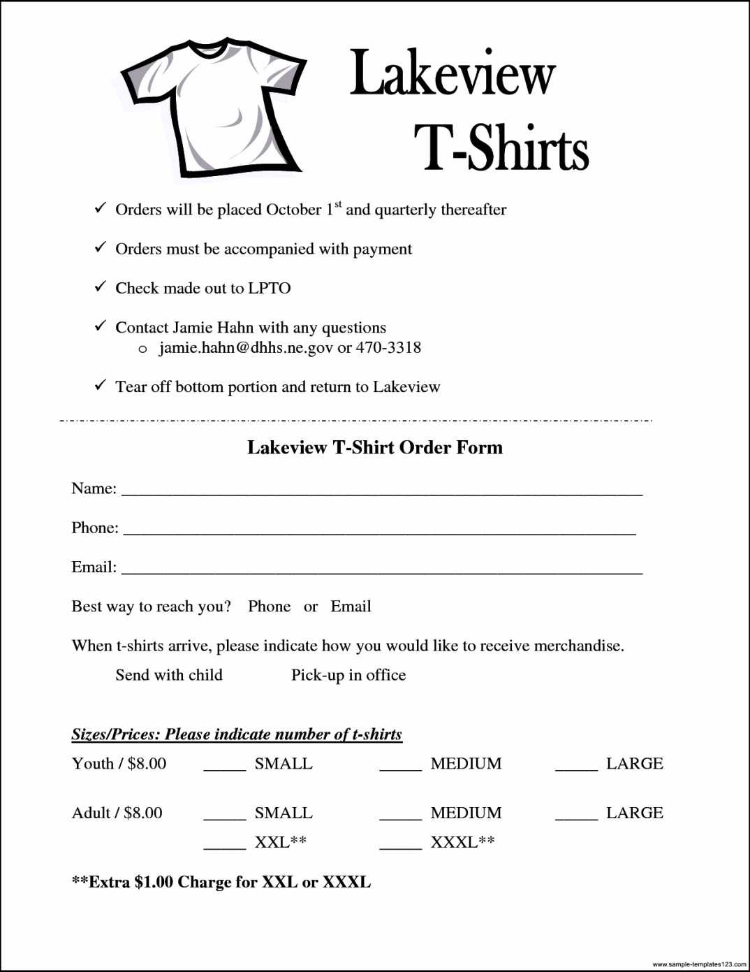 Simple T Shirt Order Form Template Microsoft Word – Sample Regarding Blank T Shirt Order Form Template