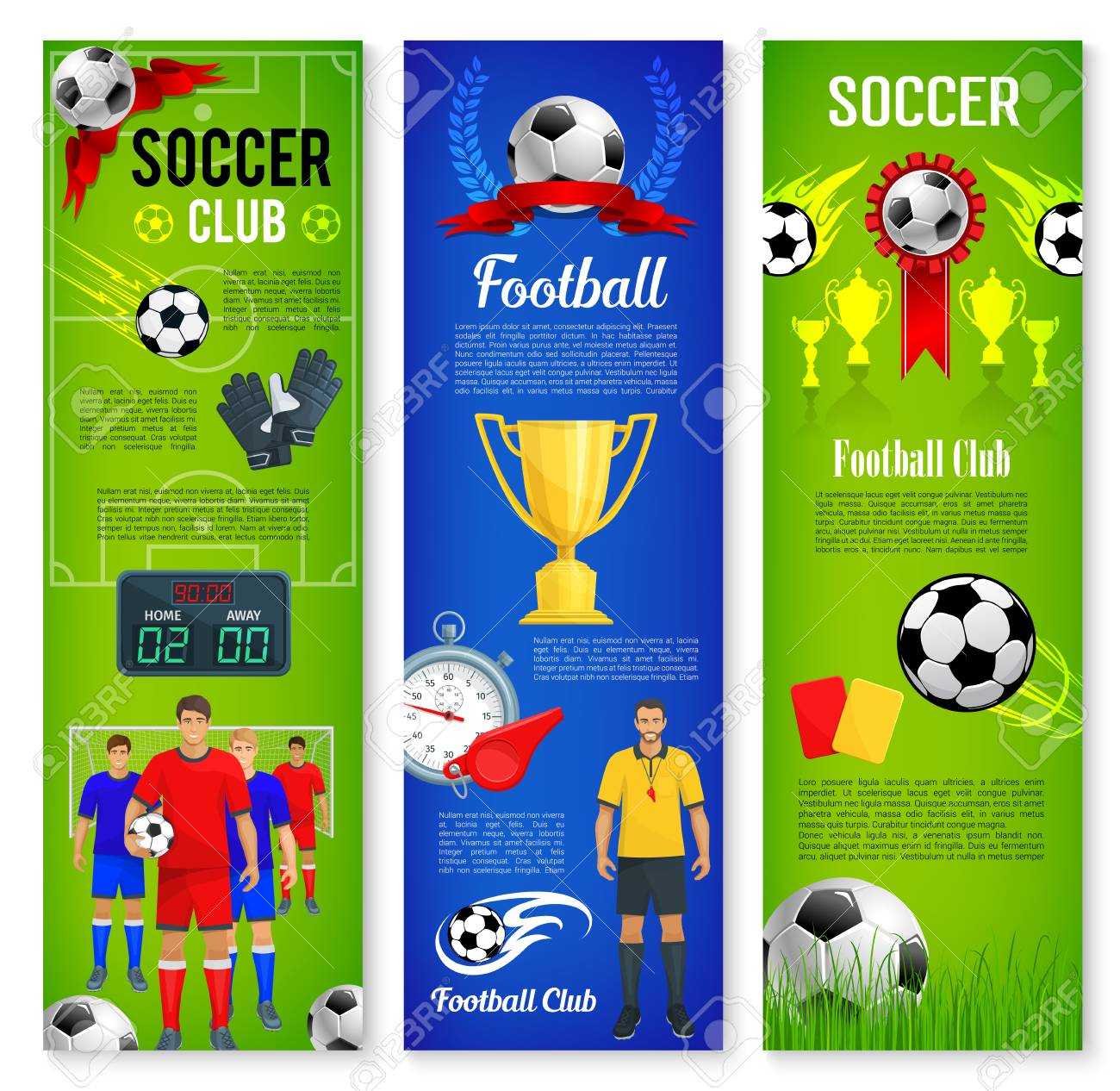 Soccer Or Football Sport Game Banner Template Set Intended For Sports Banner Templates