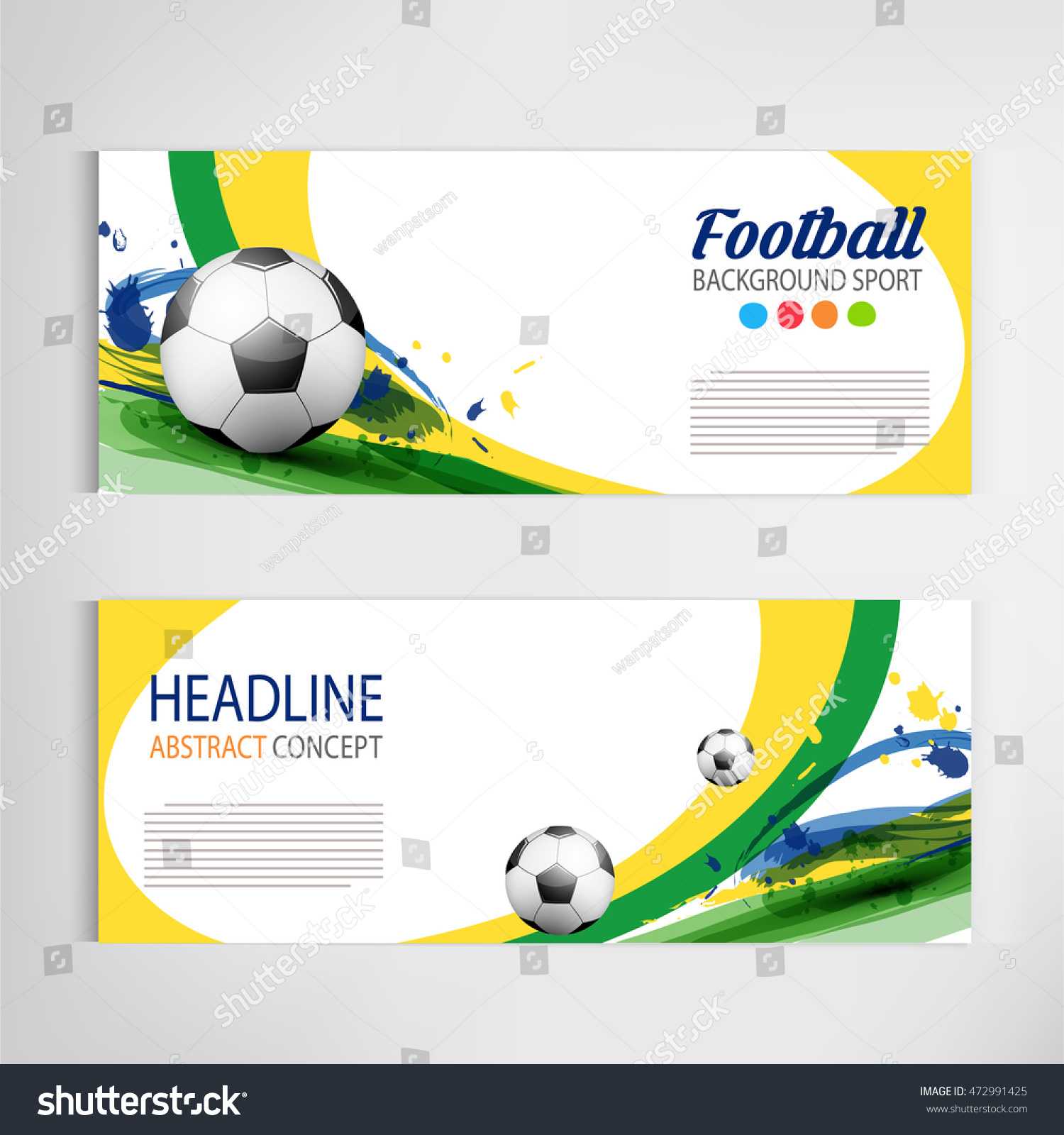 Soccer Tournament Modern Sport Banner Template Stock Vector Inside Sports Banner Templates