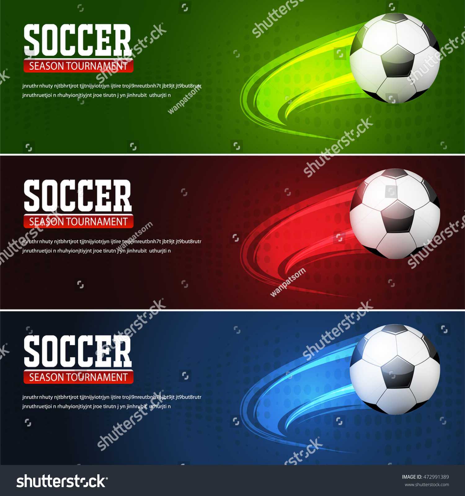 Soccer Tournament Modern Sport Banner Template Stock Vector Within Sports Banner Templates