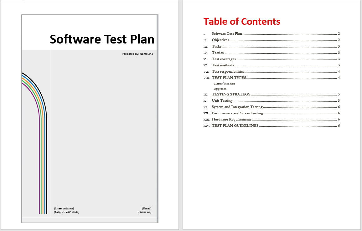 Software Test Plan Template – Word Templates For Test Template For Word