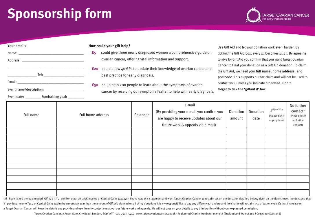 Sponsorship Sheet Template. While We 39 Re Livin In A Box We Inside Blank Sponsor Form Template Free