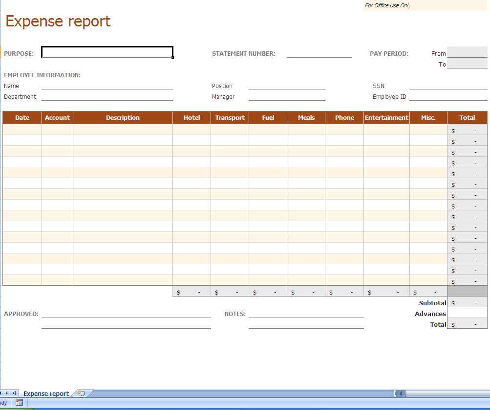 Spreadsheet Excel To Track Nses Nse Report Template With Expense Report Template Excel 2010