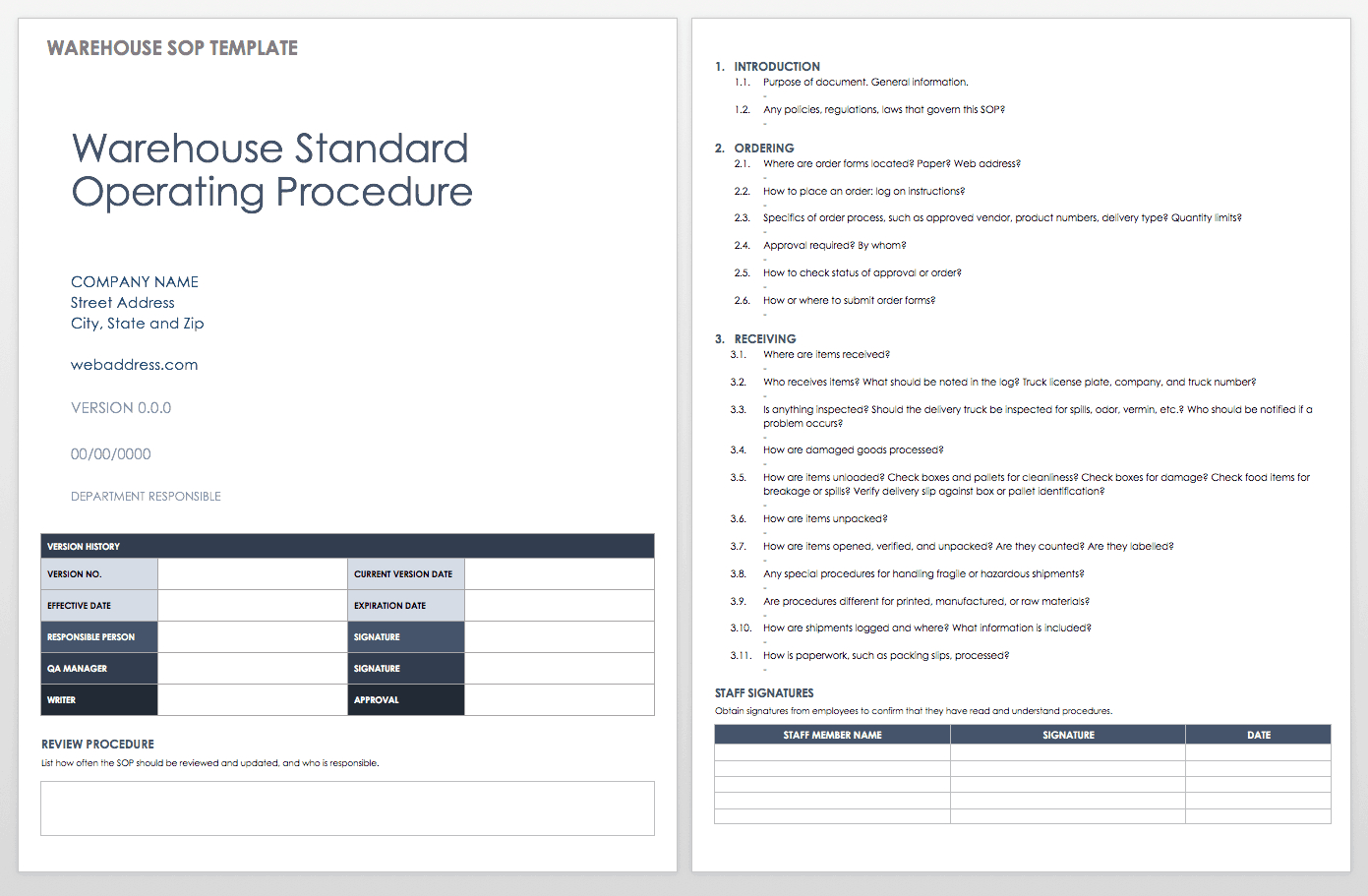 Standard Operating Procedures Templates | Smartsheet In Procedure Manual Template Word Free