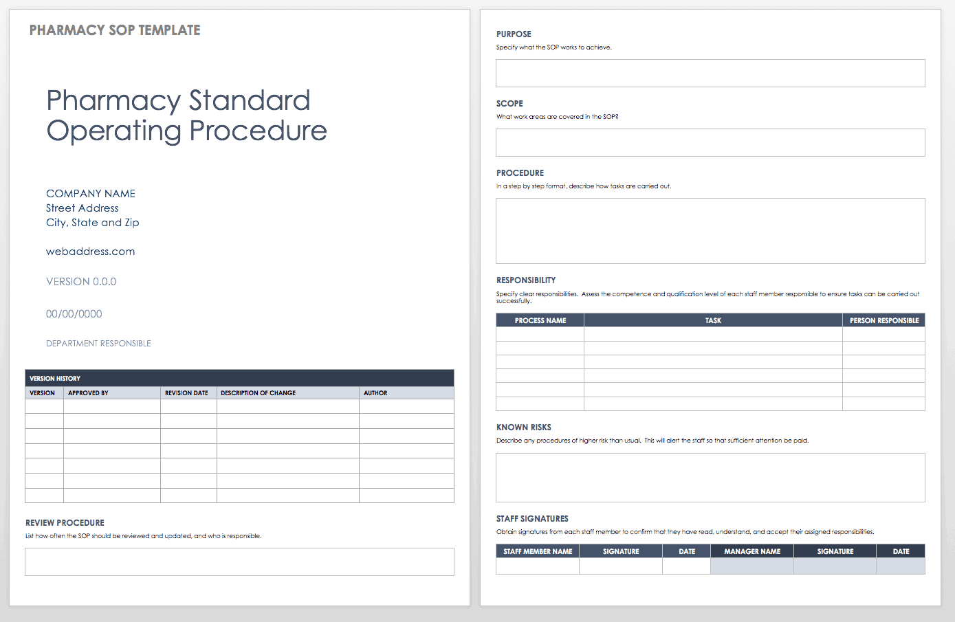 Standard Operating Procedures Templates | Smartsheet Throughout Procedure Manual Template Word Free