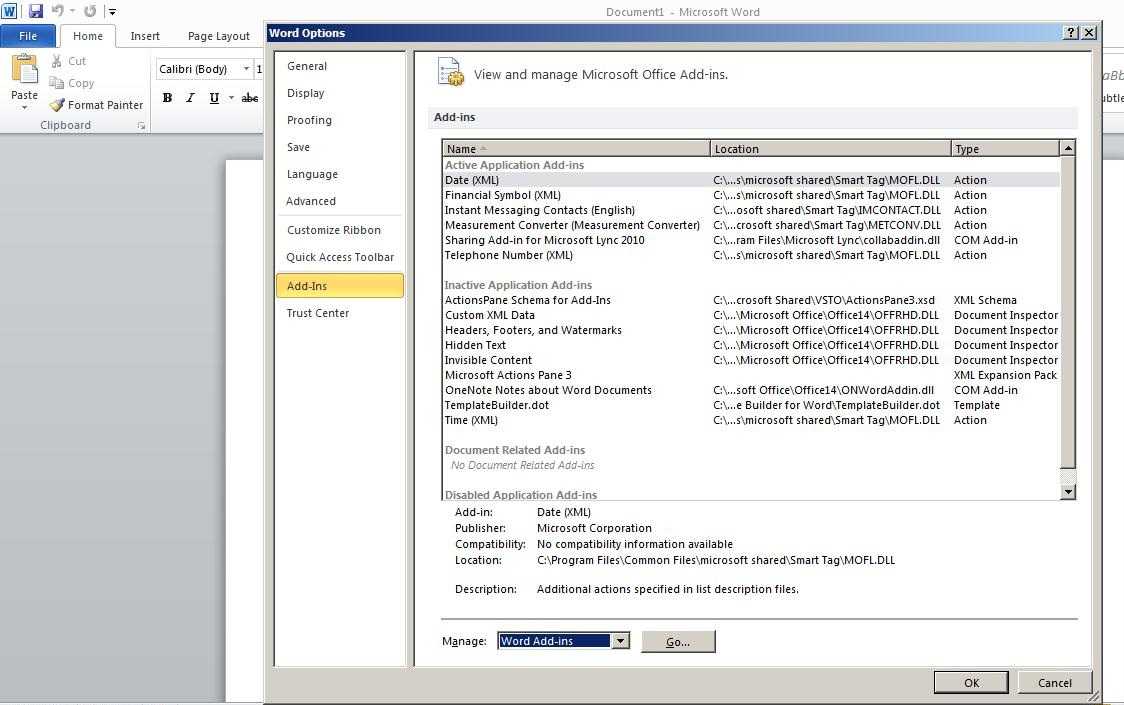 Steps To Enable Bi Publisher Add In Menu In Microsoft Office Throughout Word 2010 Templates And Add Ins
