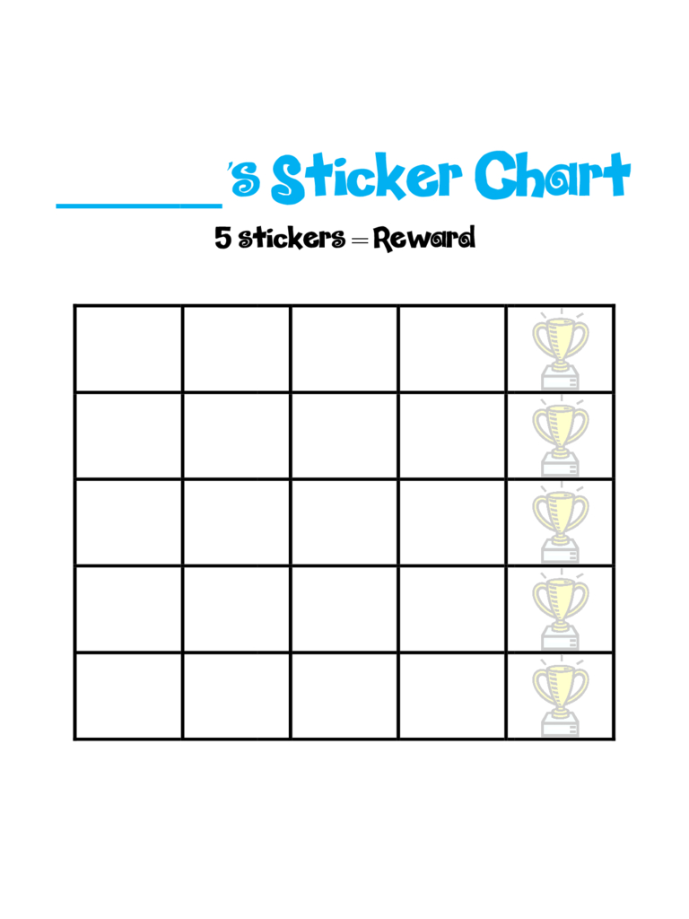 Sticker Charts – 6 Free Templates In Pdf, Word, Excel Download In Blank Reward Chart Template